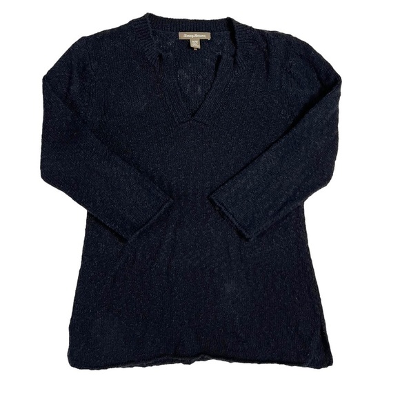 Tommy Bahama Black Knitted 3/4 Sleeve Pull On V-Neck Sweater Size Medium - Picture 9 of 13